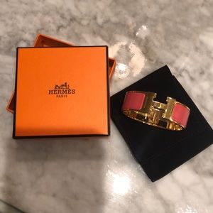 Hermès bangle gold and coral gently used!